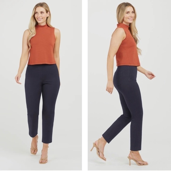 Spanx On The Go Ankle Slim Pants SzSmall Navy Blue - Picture 1 of 11